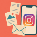 Handy mit Instagram-Logo, daneben einen Brief und ein Umschlag